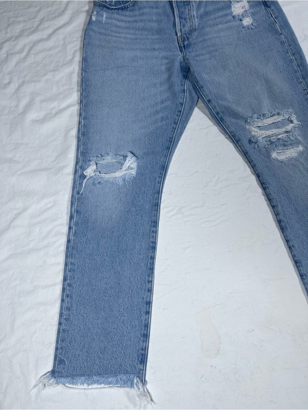 Levi’s 501 Skinny Jeans W28 L28 Distressed Light-wash - Picture 3 of 16